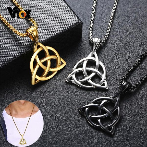 vnox viking celtic knot necklaces for men stainless steel triple knot pendants casual male jewelry with 24" box chain, Silver
vnox viking celtic knot necklaces for men stainless steel triple knot pendants casual male jewelry with 24" box chain, Silver