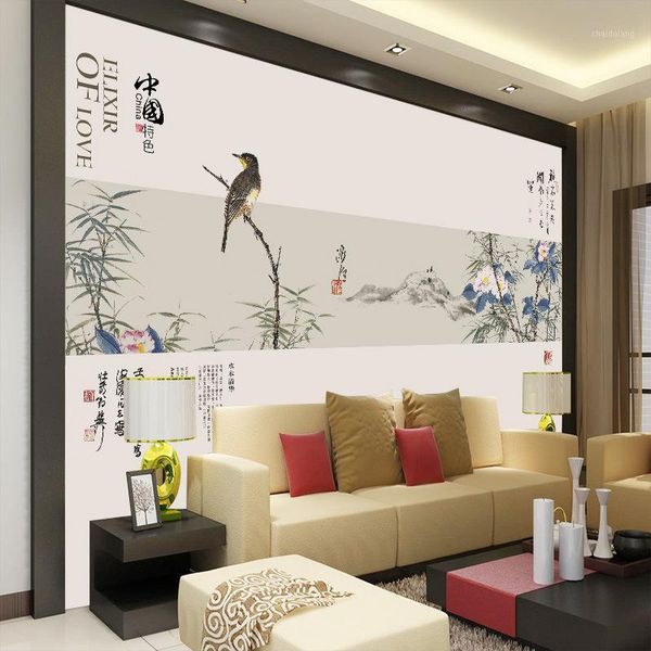 household studyliving room decochinese style vintage literature flower and bird painting warm art overall mural moisture-proof1
household studyliving room decochinese style vintage literature flower and bird painting warm art overall mural moisture-proof1