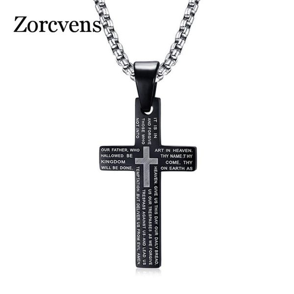 modyle classic cross pendants & necklaces for men engraved bible prayer stainless steel jewelry, Silver
modyle classic cross pendants & necklaces for men engraved bible prayer stainless steel jewelry, Silver