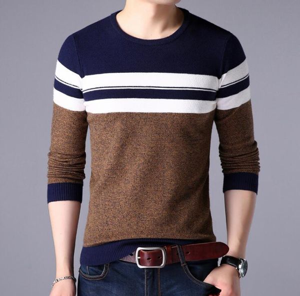 new slim-fit sweater sweater stitching round neck long-sleeved young and middle-aged pullover bottoming shirt, White;black
new slim-fit sweater sweater stitching round neck long-sleeved young and middle-aged pullover bottoming shirt, White;black