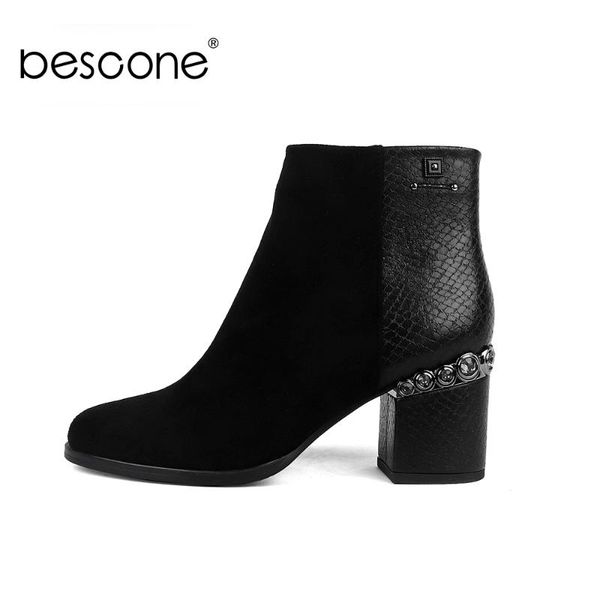 bescone women mid-calf boots winter comfortable round toe zipper square heel shoes mixed colors super high heel lady boots by142, Black
bescone women mid-calf boots winter comfortable round toe zipper square heel shoes mixed colors super high heel lady boots by142, Black