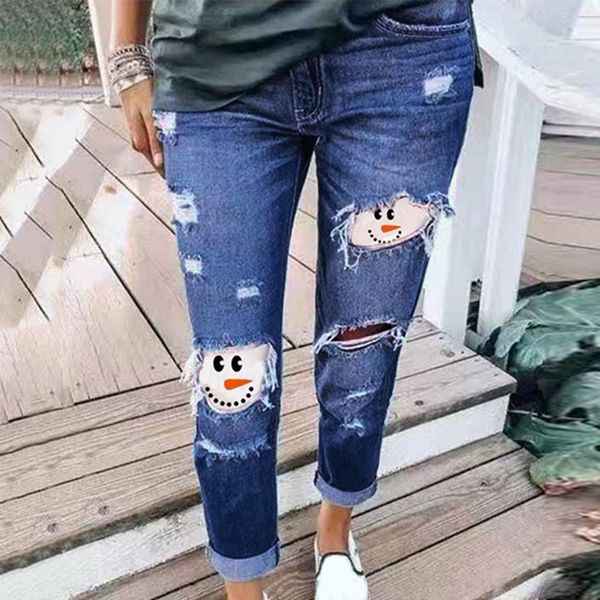 christmas jeans woman long pants new fashion snowman print ripped jeans plus size loose long trousers ship, Blue
christmas jeans woman long pants new fashion snowman print ripped jeans plus size loose long trousers ship, Blue