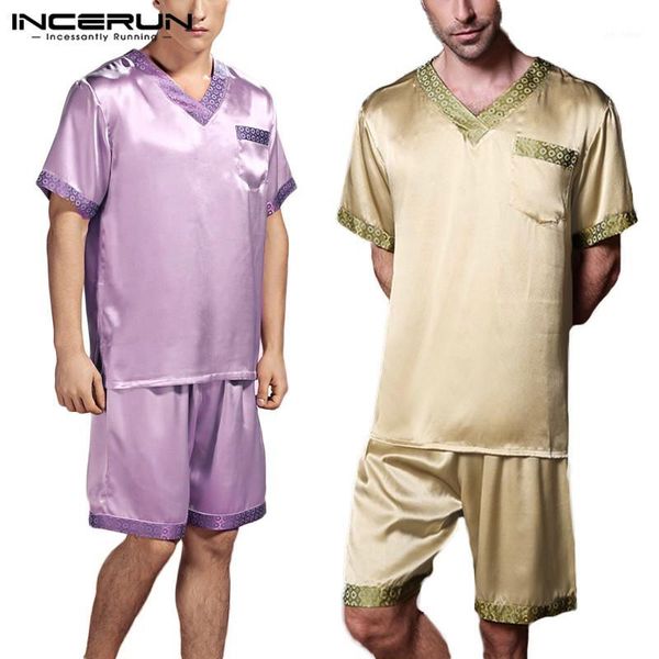 incerun men pajamas sets patchwork homewear short sleeve breathable v neck summer nightwear shorts leisure sleepwear sets1, Black;brown
incerun men pajamas sets patchwork homewear short sleeve breathable v neck summer nightwear shorts leisure sleepwear sets1, Black;brown