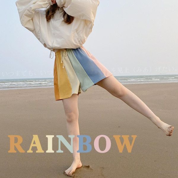 summer new women cute rainbow macaron skirt retro girls student sweet casual harajuku color matching sports shorts college style1, White;black
summer new women cute rainbow macaron skirt retro girls student sweet casual harajuku color matching sports shorts college style1, White;black