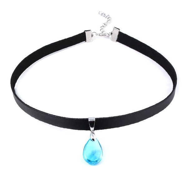 pendant necklaces weathering with you amano hina cosplay blue crystal leather rope chain choker necklace raindrop jewelry, Silver
pendant necklaces weathering with you amano hina cosplay blue crystal leather rope chain choker necklace raindrop jewelry, Silver