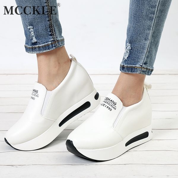 mcckle autumn women creepers increasing height shoes women's casual slip on moccasins platform woman elastic band footwear 1007, Black;white 
mcckle autumn women creepers increasing height shoes women's casual slip on moccasins platform woman elastic band footwear 1007, Black;white