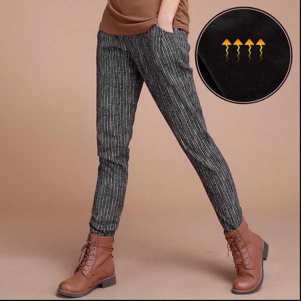 women winter plus velvet thickening elastic waist pants loose black color cotton harem pants woman casual warm slim trousers, Black;white
women winter plus velvet thickening elastic waist pants loose black color cotton harem pants woman casual warm slim trousers, Black;white