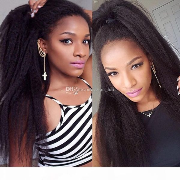african american kinky straight human hair wigs brazilian 9a lace front wig coarse yaki glueless full lace wig for black woman, Black;brown
african american kinky straight human hair wigs brazilian 9a lace front wig coarse yaki glueless full lace wig for black woman, Black;brown