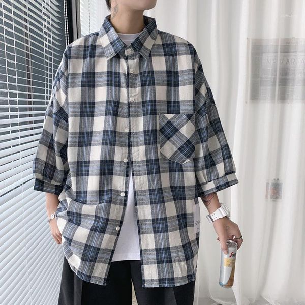 men's casual shirts summer plaid shirt men's fashion retro men streetwear wild loose korean seven-quarter sleeve -2xl1, White;black
men's casual shirts summer plaid shirt men's fashion retro men streetwear wild loose korean seven-quarter sleeve -2xl1, White;black