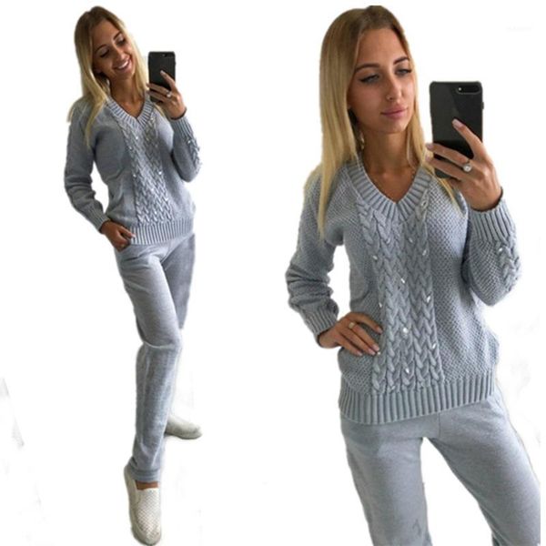 mvgirlru women knitted 2 pcs suits diamonds v-neck pullover sweater and knit pant two piece set1, White
mvgirlru women knitted 2 pcs suits diamonds v-neck pullover sweater and knit pant two piece set1, White