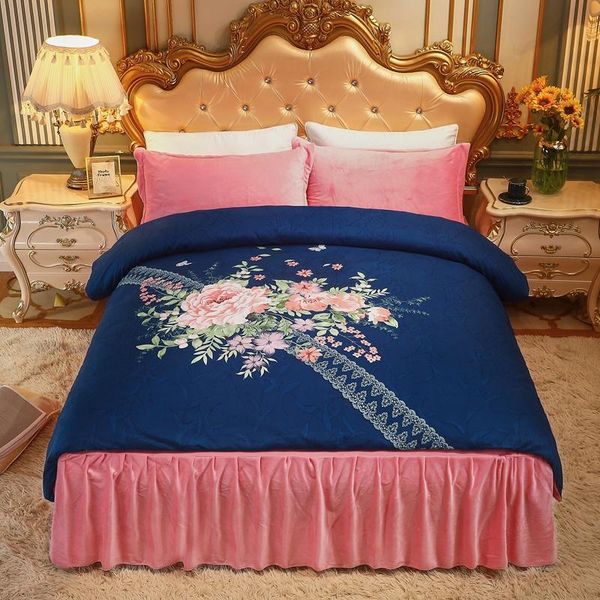 bedding sets 4pcs crystal velvet princess style luxury king size duvet cover set bed skirt pillowcase bedclothes
bedding sets 4pcs crystal velvet princess style luxury king size duvet cover set bed skirt pillowcase bedclothes