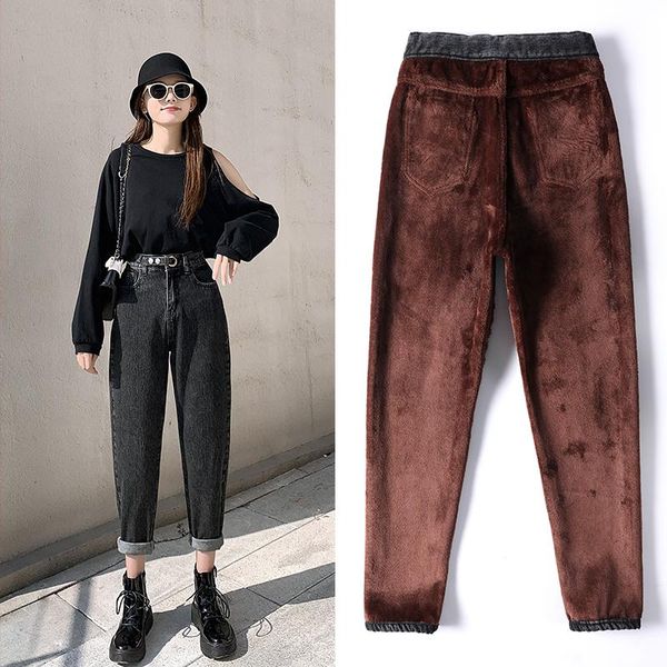 2021 jeans woman winter thicken harem pants mom solid high waist fleeces denim trousers casual warm slim black bootcuts p9557, Blue
2021 jeans woman winter thicken harem pants mom solid high waist fleeces denim trousers casual warm slim black bootcuts p9557, Blue
