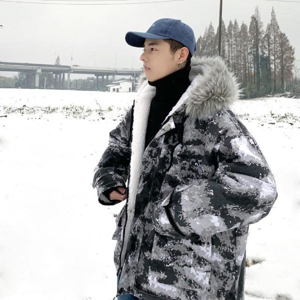 2019 camouflage fur trim hood warm winter jackets fashion hip hop parka hooded lamb wool long bubble coat1, Black
2019 camouflage fur trim hood warm winter jackets fashion hip hop parka hooded lamb wool long bubble coat1, Black