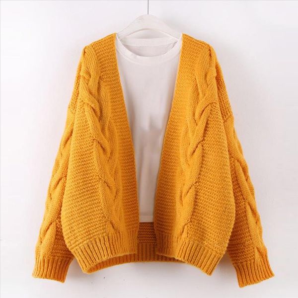 sweater women winter clothes outwear knitted cardigan sweater casual loose long sleeve yellow pull femme cardigans, White;black
sweater women winter clothes outwear knitted cardigan sweater casual loose long sleeve yellow pull femme cardigans, White;black