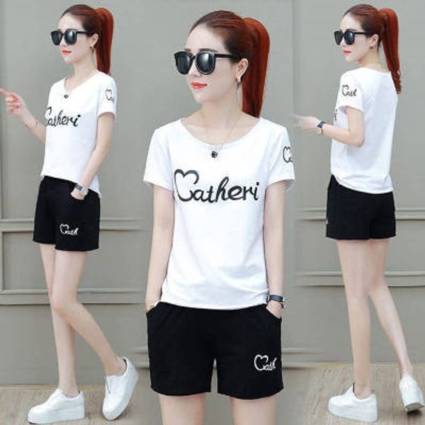 2020 new women's korean style short-sleeved summer wear shorts and shorts student loose casual suit two-piece running suit x9rye, Gray
2020 new women's korean style short-sleeved summer wear shorts and shorts student loose casual suit two-piece running suit x9rye, Gray