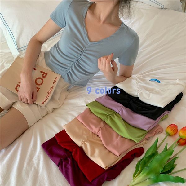 2021 New 9 colours summer Korean style cleavage v manga short design T-shirts women's tops (c2228) DC7S, White
2021 New 9 colours summer Korean style cleavage v manga short design T-shirts women's tops (c2228) DC7S, White