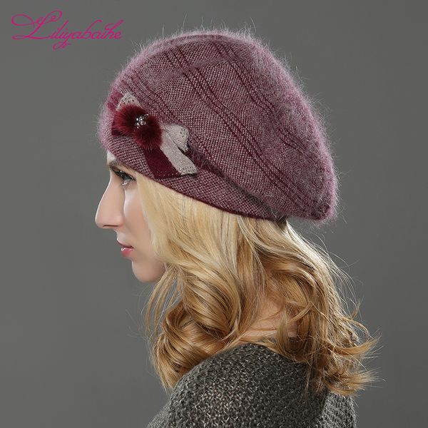 liliyabaihe new style women winter hat knitted wool angora beret classic patchwork of mink flower decoration cap double warm hat 201012, Blue;gray
liliyabaihe new style women winter hat knitted wool angora beret classic patchwork of mink flower decoration cap double warm hat 201012, Blue;gray