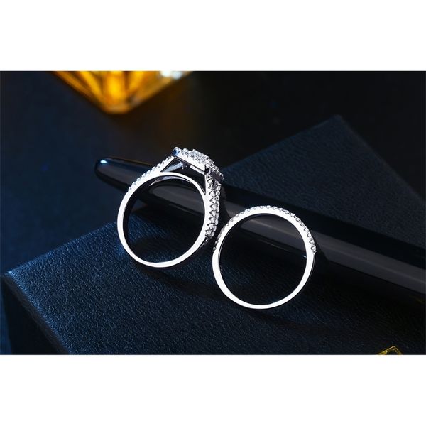 wuziwen solid 925 sterling silver rings for women 2 pcs wedding engagement ring bridal set round cut white zircon jewelry y200321, Slivery;golden
wuziwen solid 925 sterling silver rings for women 2 pcs wedding engagement ring bridal set round cut white zircon jewelry y200321, Slivery;golden