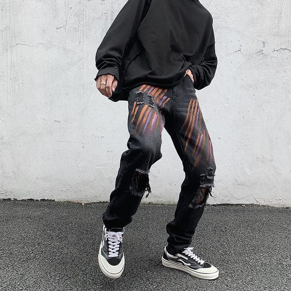 men's ripped jeans vintage high street casual denim pants men holes hip hop trousers fashion loose straight homens jeans 5xl-m1, Blue
men's ripped jeans vintage high street casual denim pants men holes hip hop trousers fashion loose straight homens jeans 5xl-m1, Blue