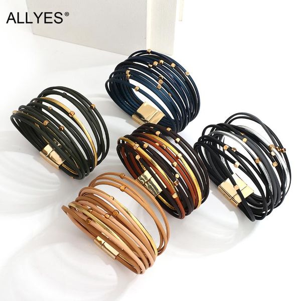 tennis allyes fashion simple beads mulitlayer khaki genuine leather bracelets for women boho slim strips wrap bracelet female jewelry, Golden;silver
tennis allyes fashion simple beads mulitlayer khaki genuine leather bracelets for women boho slim strips wrap bracelet female jewelry, Golden;silver