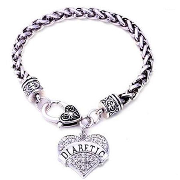 diabetic bracelets awareness alert charm bracelet white rhinestone heart for women1, Golden;silver
diabetic bracelets awareness alert charm bracelet white rhinestone heart for women1, Golden;silver