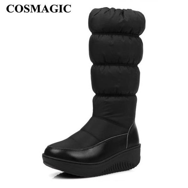 boots cosmagic 2021 winter women snow waterproof non-slip warm plush inside wedge increasing height long booties, Black
boots cosmagic 2021 winter women snow waterproof non-slip warm plush inside wedge increasing height long booties, Black