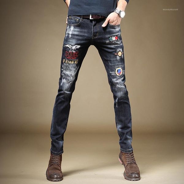 men's jeans streetwear men fashion embroidery printed distressed stretch blue denim pants1
men's jeans streetwear men fashion embroidery printed distressed stretch blue denim pants1