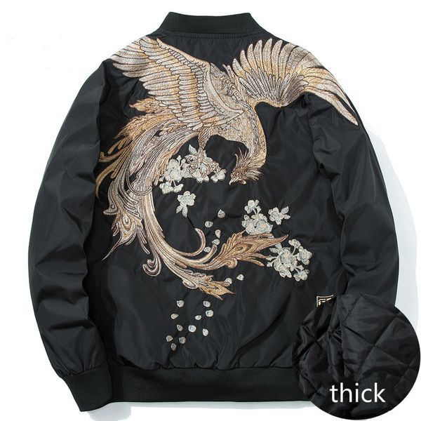 2021 new winter female phoenix bird embroidered thick baseball jacket male young japanese coat couples streetwear 7hbo, Black;brown
2021 new winter female phoenix bird embroidered thick baseball jacket male young japanese coat couples streetwear 7hbo, Black;brown