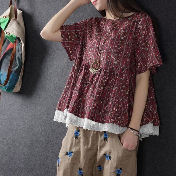 2020 zanzea summer crew neck short sleeve shirt women retro floral print lace crochet party blouse casual loose work s-5xl, White
2020 zanzea summer crew neck short sleeve shirt women retro floral print lace crochet party blouse casual loose work s-5xl, White