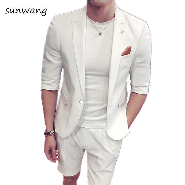 2021 new arrive wool tailor slim fit mens wedding suits retro gentleman style custom made short sleeve men suit (jacket+shorts), White;black
2021 new arrive wool tailor slim fit mens wedding suits retro gentleman style custom made short sleeve men suit (jacket+shorts), White;black