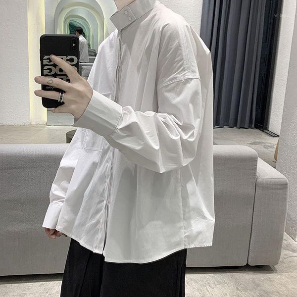 korean stand collar shirt men's fashion solid color business casual shirt men streetwear wild loose long sleeve shirts mens1, White;black
korean stand collar shirt men's fashion solid color business casual shirt men streetwear wild loose long sleeve shirts mens1, White;black