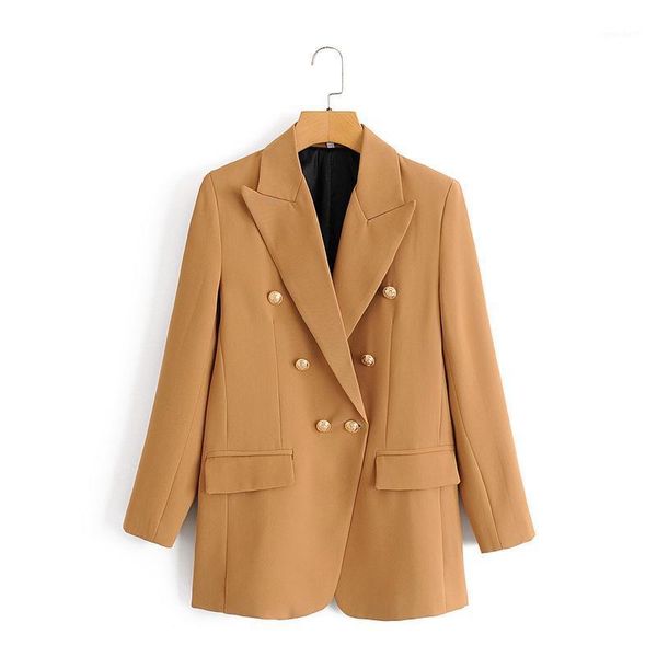 women's jackets dt-27610 european and american wholesale 2021 summer british design double breasted suit coat1, Black;brown
women's jackets dt-27610 european and american wholesale 2021 summer british design double breasted suit coat1, Black;brown