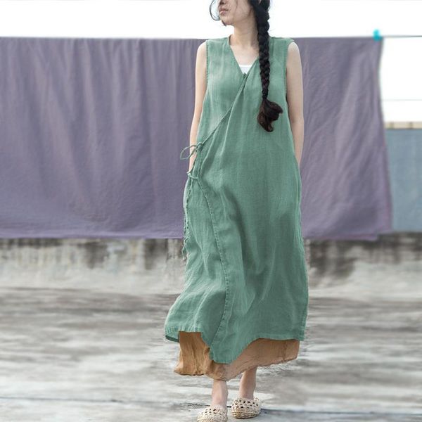 casual dresses johnature women dandage dress vintage sleeveless v-neck ramie solid color 2021 summer cloths soft, Black;gray
casual dresses johnature women dandage dress vintage sleeveless v-neck ramie solid color 2021 summer cloths soft, Black;gray