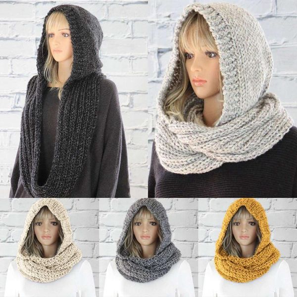 fashionable hooded bib women's winter pure color woolen hat knitted scarf for ladies accessories, Blue;gray
fashionable hooded bib women's winter pure color woolen hat knitted scarf for ladies accessories, Blue;gray