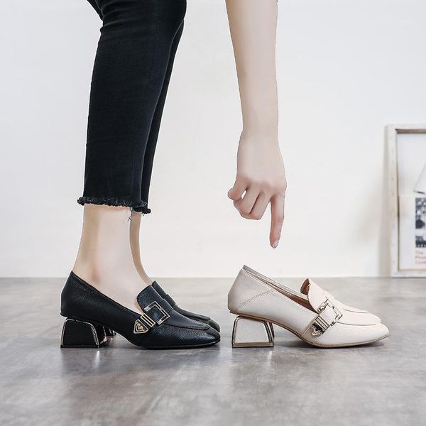 2021 summer new pumps british style women's shoes retro thick heel buckle all-match elegant daily commute small leather shoe1, Black
2021 summer new pumps british style women's shoes retro thick heel buckle all-match elegant daily commute small leather shoe1, Black
