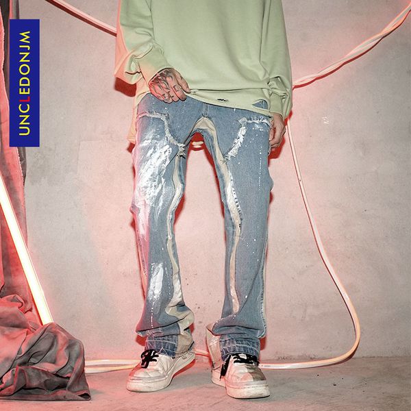 uncledonjm graffiti contrast color stitching jeans men's designer jeans men distressed flare pants ed948 q0105, Black;white
uncledonjm graffiti contrast color stitching jeans men's designer jeans men distressed flare pants ed948 q0105, Black;white