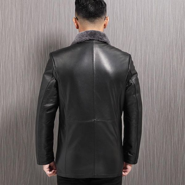 men's leather & faux autumn winter genuine jacket men sheepskin coat wool liner real fur coats chaqueta cuero hombre 99-a76025 kj1382, Black
men's leather & faux autumn winter genuine jacket men sheepskin coat wool liner real fur coats chaqueta cuero hombre 99-a76025 kj1382, Black