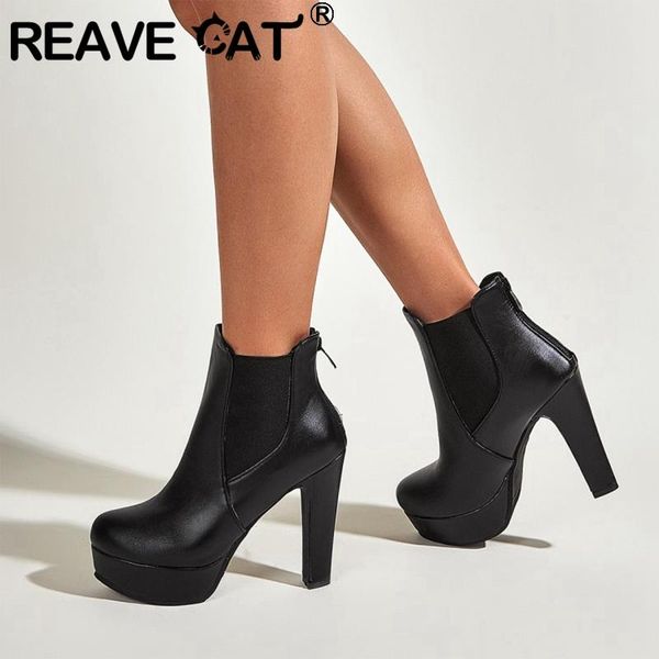 reave cat women ankle boots round toe 12cm square heels zip classic ins platform big size 35-43 club spring autumn c2220, Black
reave cat women ankle boots round toe 12cm square heels zip classic ins platform big size 35-43 club spring autumn c2220, Black