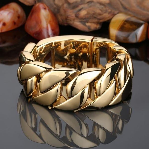 link, chain mens bike bracelet hiphop heavy thick gold 316l stainless steel chunky curb cuban bracelets jewelry 26mm 31mm wide bangle, Black
link, chain mens bike bracelet hiphop heavy thick gold 316l stainless steel chunky curb cuban bracelets jewelry 26mm 31mm wide bangle, Black