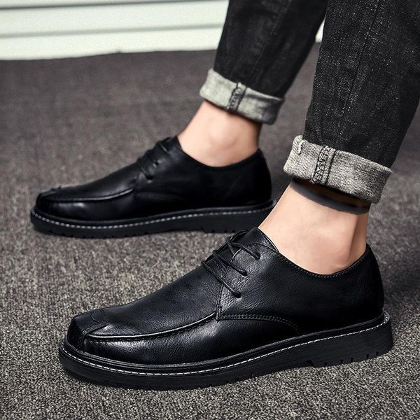 men's pu leather shoes trend all-match dress shoes male breathable casual youth british black business leather
men's pu leather shoes trend all-match dress shoes male breathable casual youth british black business leather