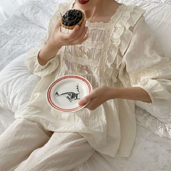 superior soft linen cotton women's bow pajamas sets female loose cute pyjamas spring autumn casual sleepwear plus size y200425, Black;red
superior soft linen cotton women's bow pajamas sets female loose cute pyjamas spring autumn casual sleepwear plus size y200425, Black;red