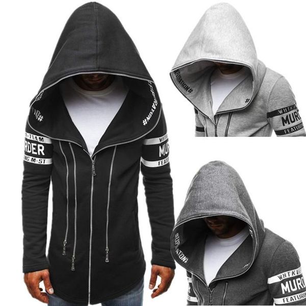 men's hooded sweatshirt long sleeve multi-zippers cardigan hoodies with letters printing casual fleece slim type, Black
men's hooded sweatshirt long sleeve multi-zippers cardigan hoodies with letters printing casual fleece slim type, Black