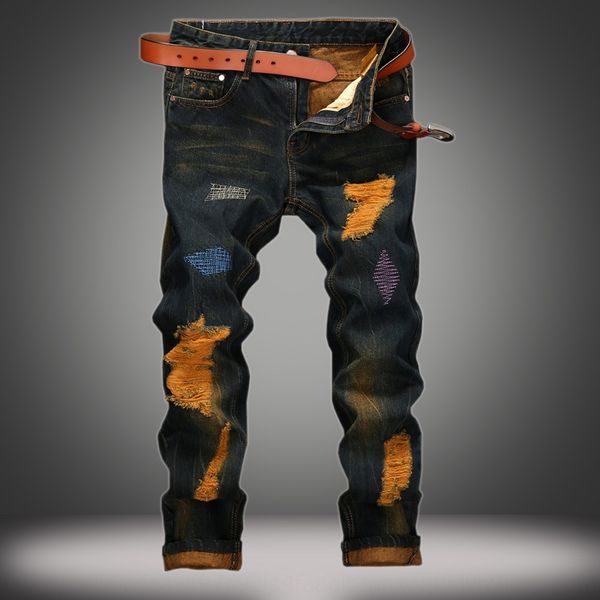 with holes for men's and jeans individual old straight tube men's jeans fashionable pants r0rvk, Blue
with holes for men's and jeans individual old straight tube men's jeans fashionable pants r0rvk, Blue