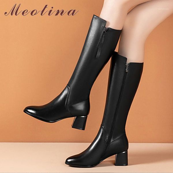 boots meotina natural genuine leather knee high heel woman chunky long zipper ladies shoes autumn winter1, Black
boots meotina natural genuine leather knee high heel woman chunky long zipper ladies shoes autumn winter1, Black