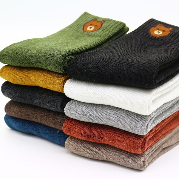 winter new women's thick warm color embroidery bear wool fashion multicolor harajuku retro cotton socks 200929, Black;white
winter new women's thick warm color embroidery bear wool fashion multicolor harajuku retro cotton socks 200929, Black;white