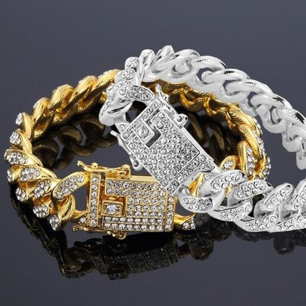 charm bracelets hip hop men shiny rhinestone inlaid bangle cuban link chain bracelet jewelry, Golden;silver
charm bracelets hip hop men shiny rhinestone inlaid bangle cuban link chain bracelet jewelry, Golden;silver
