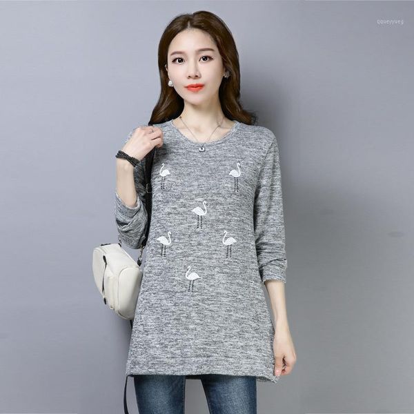 women's t-shirt 2021 style fat mm embroidery long-sleeved female autumn mid-length large size dress loose-fit women's base1, White
women's t-shirt 2021 style fat mm embroidery long-sleeved female autumn mid-length large size dress loose-fit women's base1, White