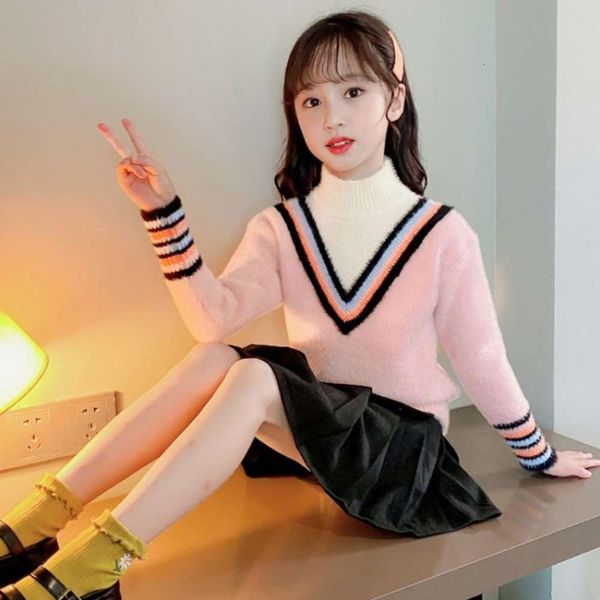 autumn winter and v-neck girls' 2020 sve color stripe imitation mink wool sweater student performance cloth children's pns0, Blue
autumn winter and v-neck girls' 2020 sve color stripe imitation mink wool sweater student performance cloth children's pns0, Blue