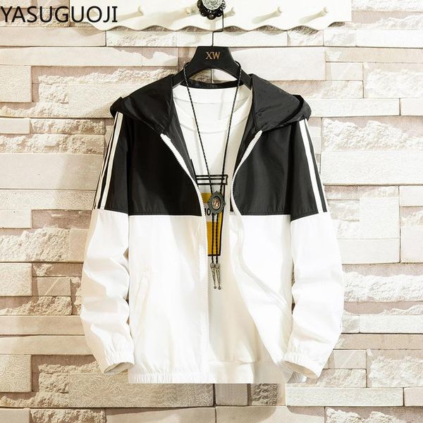yasuguoji new spring autumn hooded jacket men casual slim patchwork windbreaker jacket male outwear zipper thin coat clothing, Black;brown
yasuguoji new spring autumn hooded jacket men casual slim patchwork windbreaker jacket male outwear zipper thin coat clothing, Black;brown