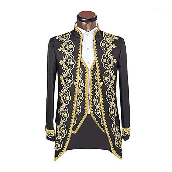 euro size men's stand collar 3 pieces court suit suit slim fit stylish blazer coats jackets & vest & trousers1, White;black
euro size men's stand collar 3 pieces court suit suit slim fit stylish blazer coats jackets & vest & trousers1, White;black